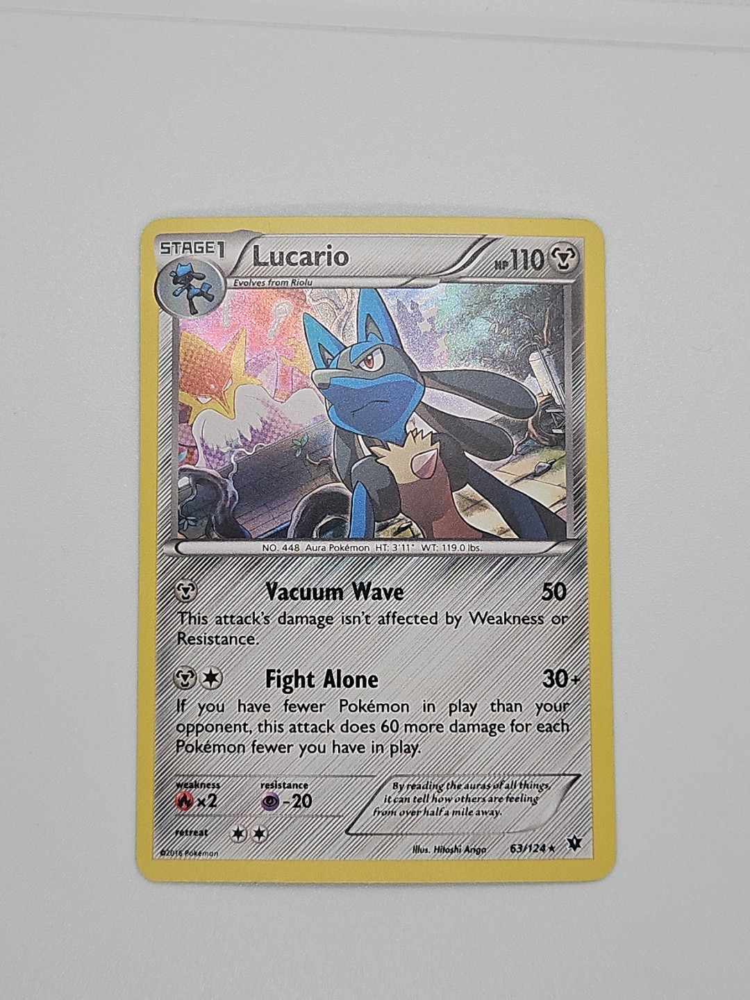Lucario 63/124 Cosmos Holo Rare Fates Collide Pokémon TCG - NM