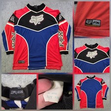 VTG Fox Racing Jersey Mens 2XL Red Blue Motocross Long Sleeve Graphic FX Top USA