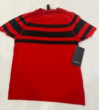 Lululemon Metal Vent Tech Short Sleeve Shirt Men’s Small S Red Black Stripe