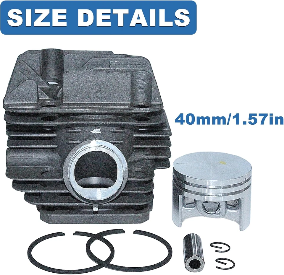 Kit Anello Pistone Cilindro 40Mm per La Motosega Stihl MS200 MS200T 020T Sostitu - Immagine 4 di 4
