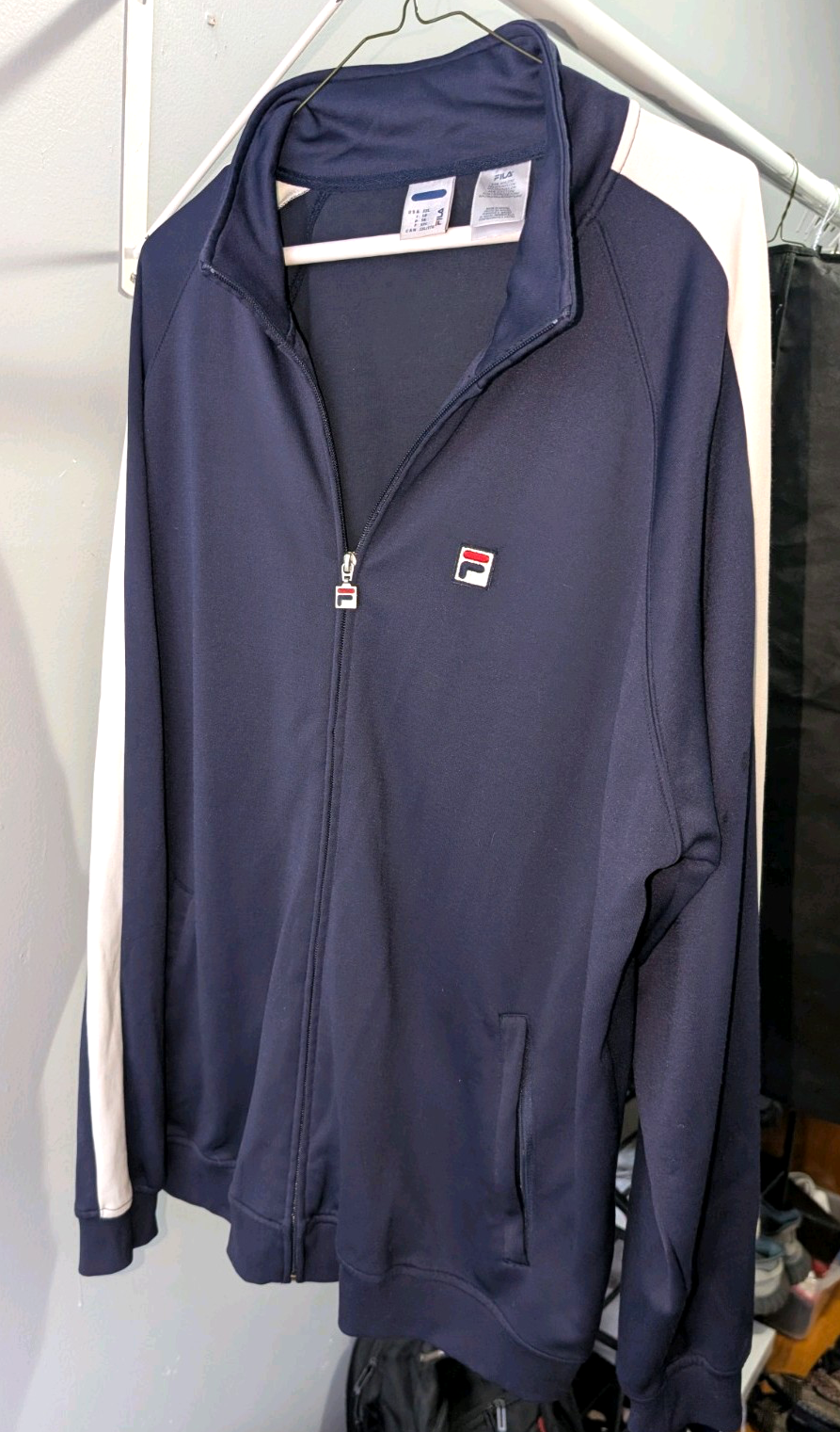 Fila Men's Full Zip Track Jacket Blue White Size XXL Streetwear