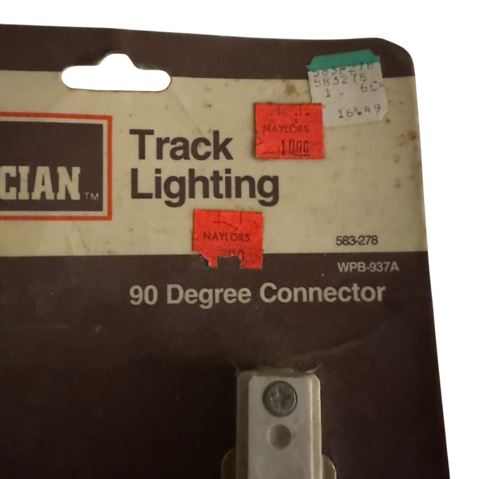 Vintage Master Electrician Track Lighting 90 Degree Connector - Never Opened