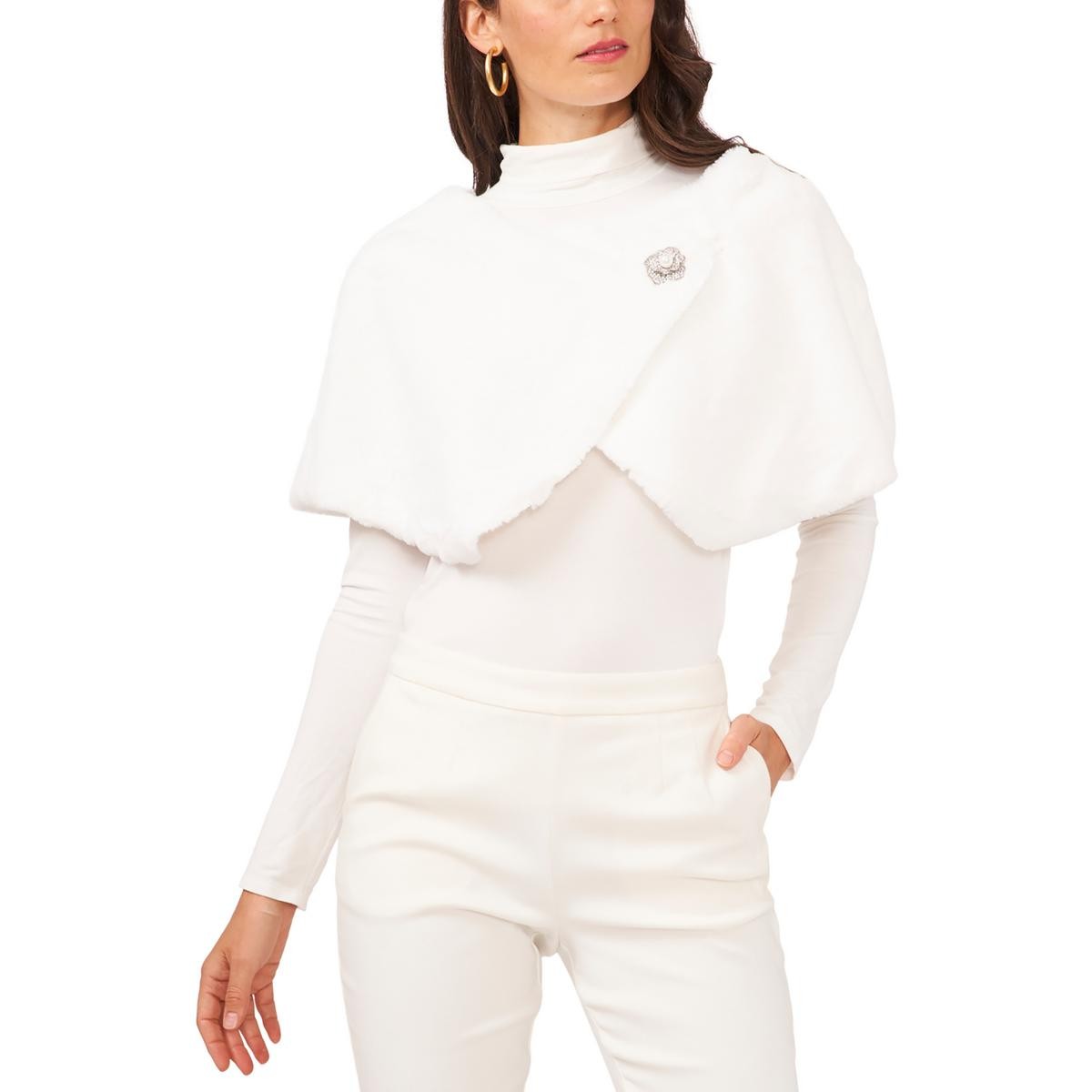 MSK Женская накидка на плечи из искусственного меха цвета слоновой кости для особых случаев 2X BHFO 9707