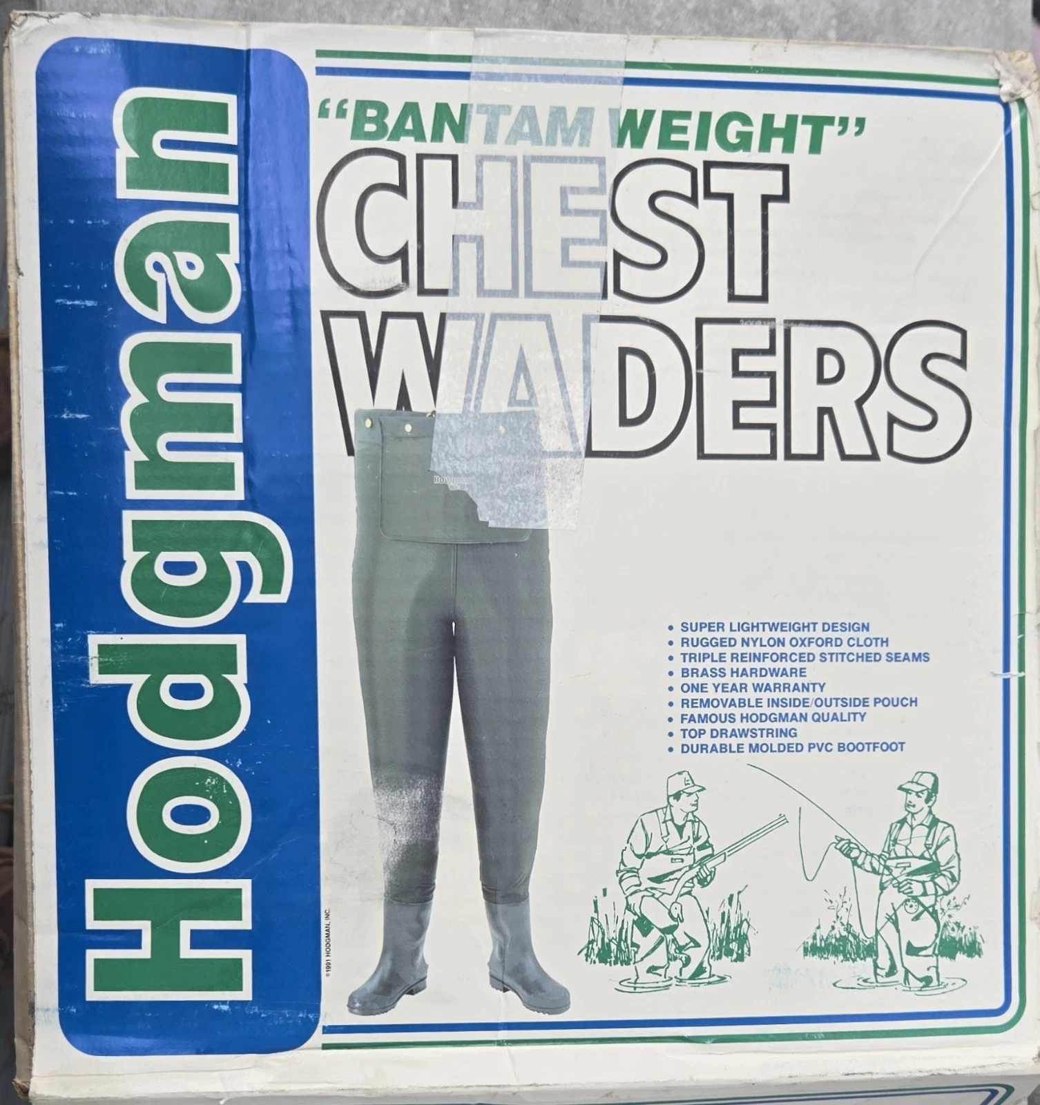 NOS Vtg Hodgman Bantam Weight Nylon Waders Size 10 Boots Salmon Fishing Hunting