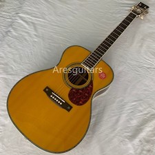 Acoustic Electric Guitar OM42 Bone Nut Solid Spruce Top Abalone Inlay With EQ