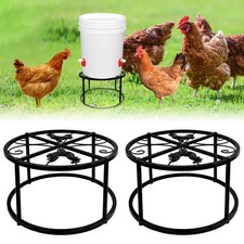 2-Pack Metal Stand for Chicken Feeder Waterer, Heavy Duty Round Iron Supports...