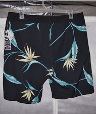 NEW 39 RON JON SURF SHOP Swim Suit Trunks Surf Board Shorts Sz 38 Black Floral