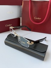 CARTIER CT0537O 002 Gold Havana Transparent Clear Eyeglasses 55mm AUTHENTIC