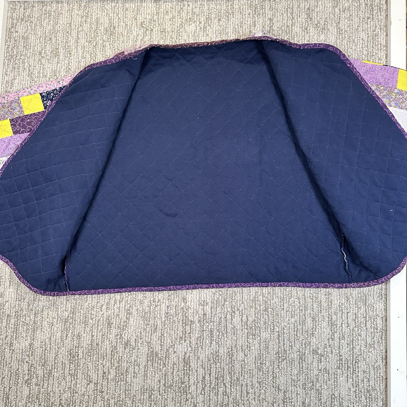 Multicolor Quilted Patchwork Boxy Open Front Card… - image 9