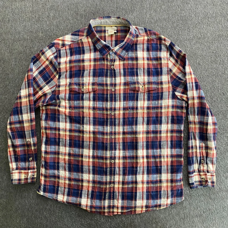 Рубашка мужская Carbon 2 кобальтовая размер XL разноцветная клетчатая с длинным рукавом на пуговицах Мадрас - Изображение 2 из 4