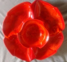 Vkntage California USA Pottery Chip and Dip  Server Set Excellent Condition