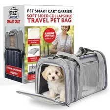 Pet Smart Cart Sport Soft Sided Collapsible Cat Carrier Airline Approved w/ Mesh