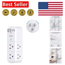 6 AC Outlet Surge Protector with 4 USB Ports and Rotating Plug for Home  Travel