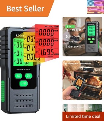 EMF Detector   3-in-1 Electromagnetic Radiation Meter for AC Magnetic, AC Ele...