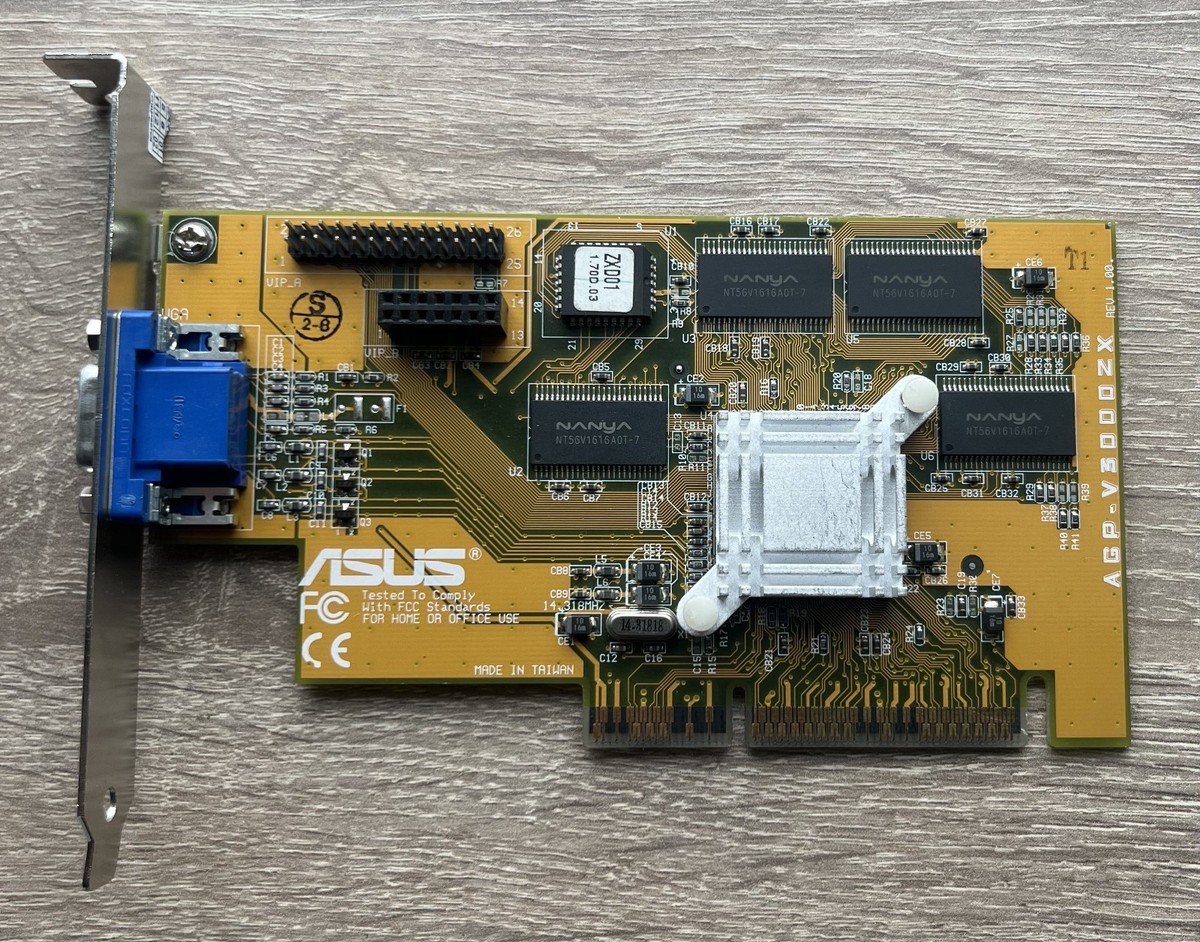 ASUS AGP-V3000ZX REV 1.00 NVIDIA RIVA 128ZX 8MB SGRAM Retro VGA