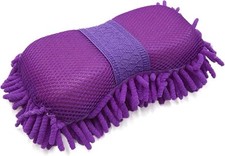 Car Auto Wash Clean Sponge Coral Chenille Fiber Car Wash Gloves Purple