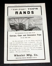 1905 OLD MAGAZINE PRINT AD, RANDS, CANOPY, CAPE & AUTOMOBILE EXTENSION TOPS!