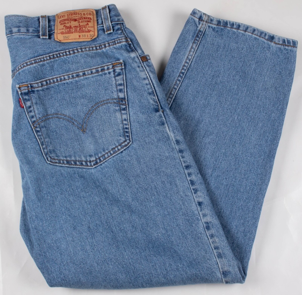 Vintage Early 2000s Levi's 550 Red Tab Denim Faded Blue