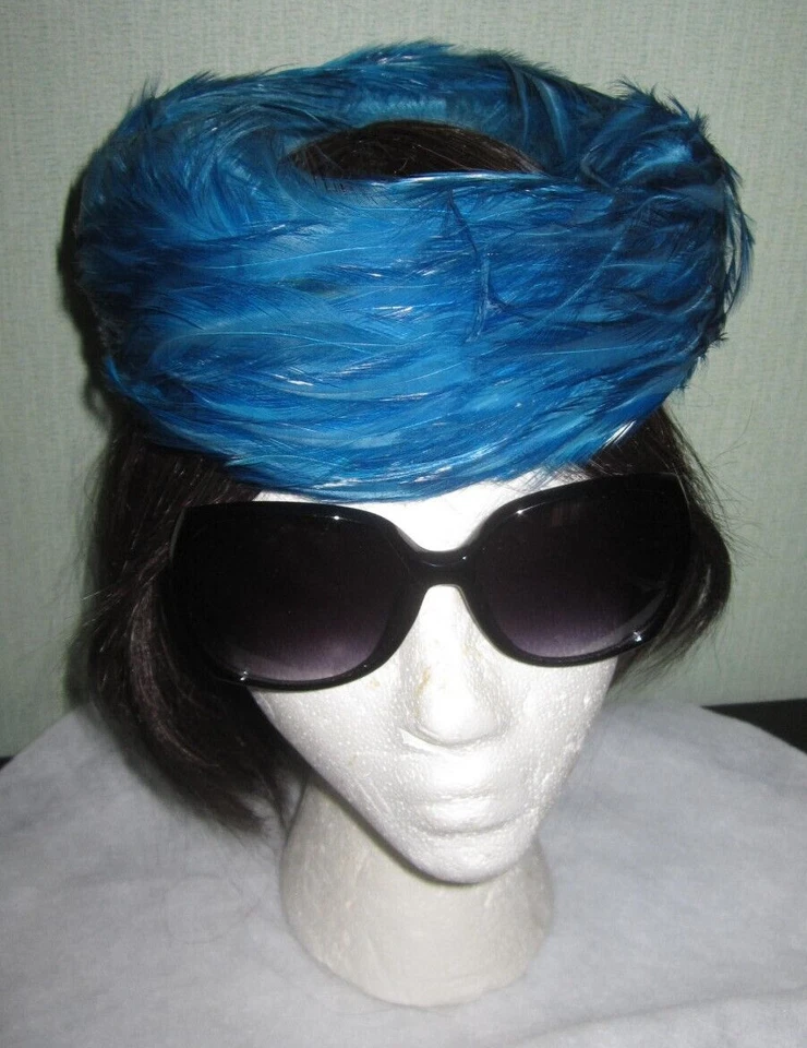 De colección Damas Vestido Pastillero Estilo Sombrero / Tocado, Plumas Azul Turquesa