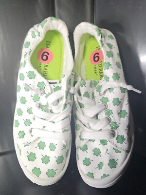 Isaac Mizrahi Reesa St. Patrick's Day Shamrock Sneakers White Green Sz 6  NEW | eBay