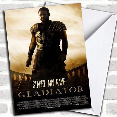 Spoof Gladiator Film Filmposter Geburtstag personalisierte Karte
