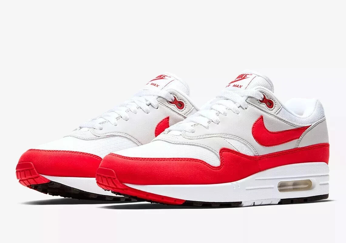 靴 NIKE AIR MAX 1 Anniversary Red Nike Air Max 1 OG Anniversary 2017 Re-Release Red for Sale