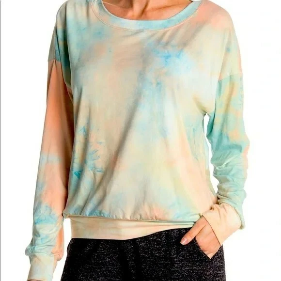 Socialite long sleeve tie dye print pullover sweatshirt size medium | eBay