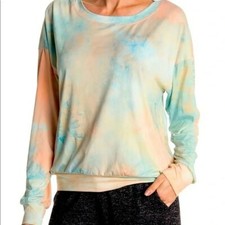 Socialite long sleeve tie dye print pullover sweatshirt size medium