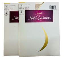 2 Hanes Silk Reflections Pantyhose Size EF Style 718 Silky Sheer Control Top