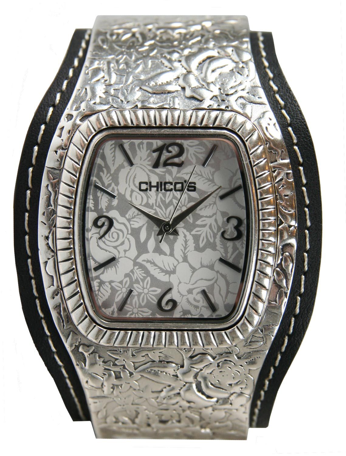 Chico's Women's Antique Silver-Tone Slip-On Bangle Watch CH-259BK. New & unworn.
