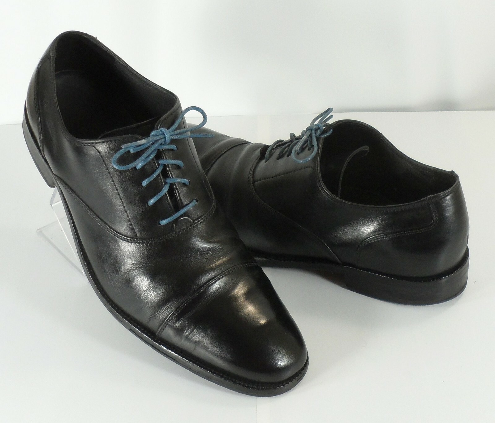 Oxford Black Leather Dress Shoes Size 