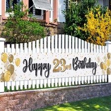 Happy 23rd Birthday Decorations,23rd Gold Balloon Large Hanging