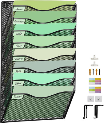8 Ebenen Upgrade Mesh Wand File Holder Organizer, Medium Mesh Vertical Hängender