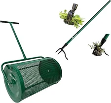 Landzie 24" Compost & Peat Moss Spreader & Weeder Lawn & Garden Care Set