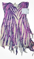 KBW Global Women's Blue Iridescent Sequin Fairy Dress~Halloween Flapper Style