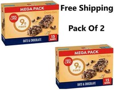  2 Pack Fiber One Chewy Bars, Oats  Chocolate, Fiber Snacks, Mega Pack