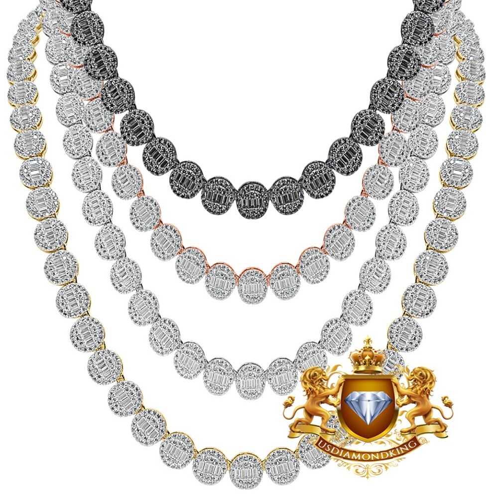 41+ Grams Real 925 Silver Baguette 8mm One Row Tennis Link Chain