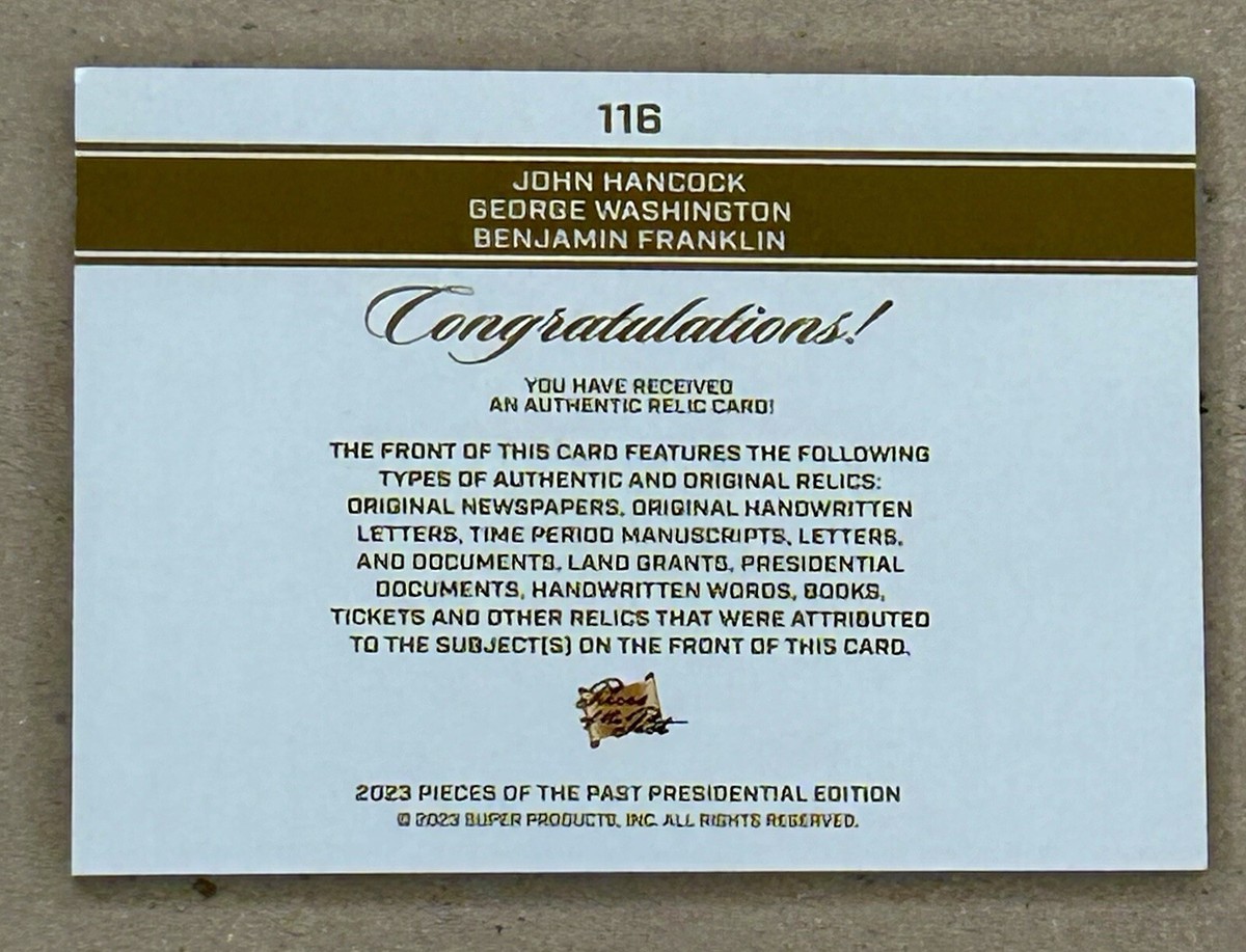 pieces of the past ワシントン 直筆 レリック 検 サイン s-l400.jpg