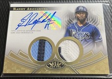 2023 Randy Arozarena 10/25 Topps Tier One Dual Patch Auto - Rays #T1AR-RA
