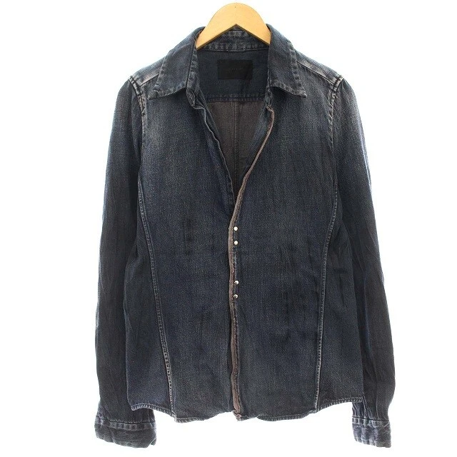 Junhashimoto 16Aw Wrinkle Hook Shirt Denim Shirts Long Sleeve Blue