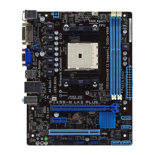 ASUS F2A55-M LK2 PLUS Motherboard FM2 AMD A55 FCH DDR3 SATA DVI MicroATX w/ IO