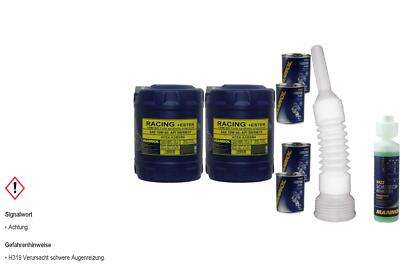 20L MANNOL Motoröl SAE 10W-60 RACING+ESTER inkl. Additiv Auslaufschlauch