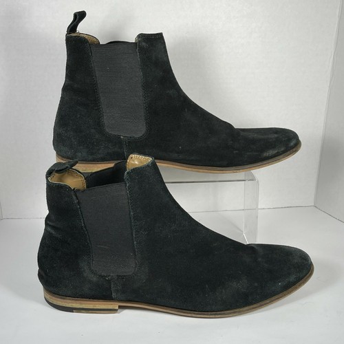 Topman Black Suede Leather Men's Ankle 