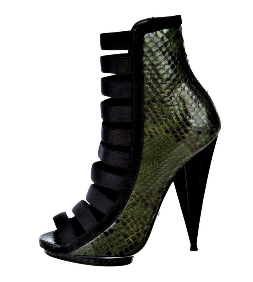 Gucci Python Snakeskin Booties SZ 36.5 Spring 2014 Runway