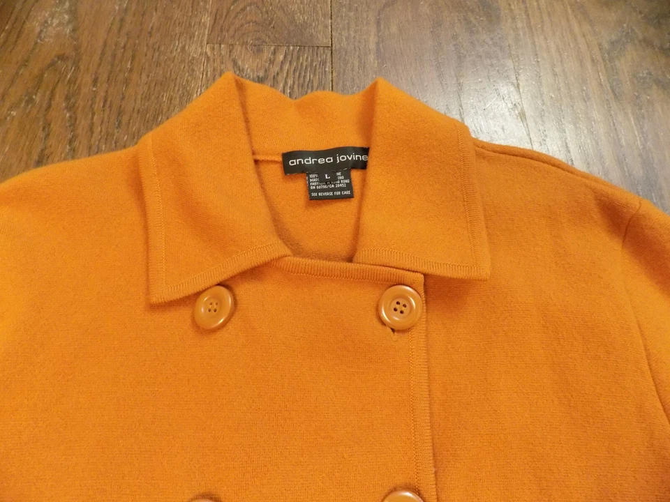 Blazer De Colección Andrea Jovine Naranja Quemado Suave 100% Lana Doble Pecho L Foto 2 de 4