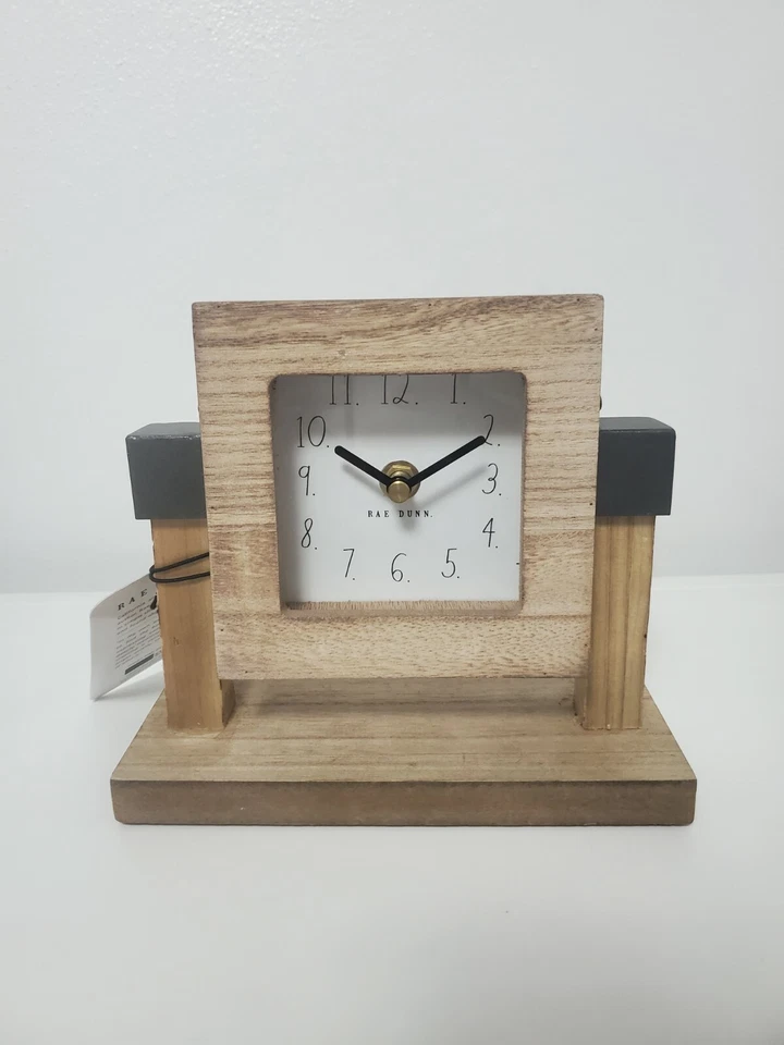 Rae Dunn Wooden clock - Image 2 of 4