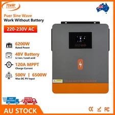 PowMr 6200W Solar Hybrid Inverter MPPT 48V Charge Controller Off Grid AU Stock