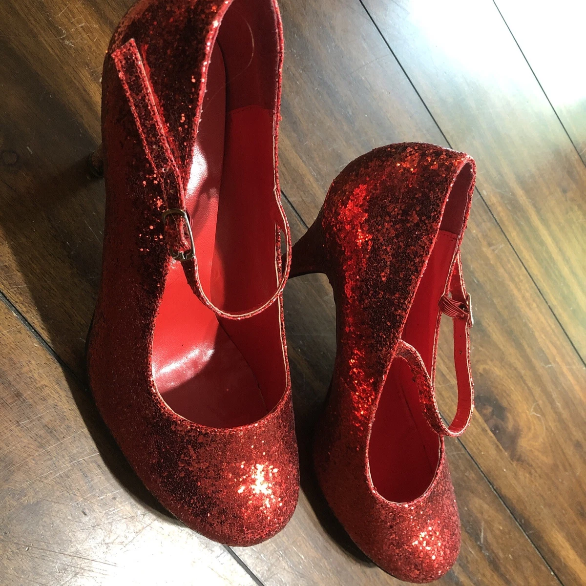 SOLD OUT! Ruby Red Sparkling Sequins Women's Slip On Shoes Size L 9-10