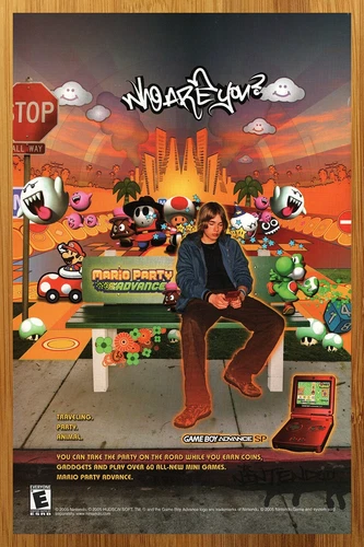 2005 Mario Party Advance Gameboy SP GBA Vintage Print Ad/Poster Video Game Art