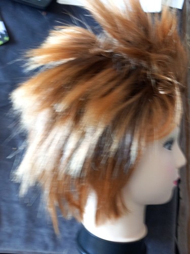 Tina Turner 70s Glam Rock Ginger Scotman Punk ginger Wig Hair Piece Cat Spiked - Picture 2 of 3